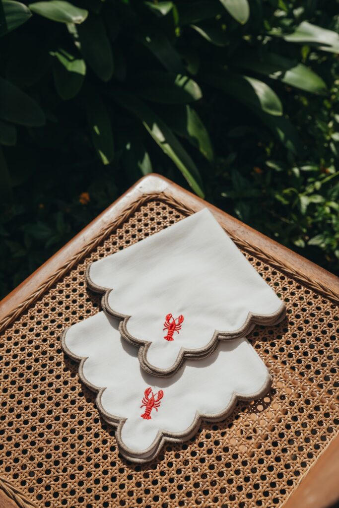 Sets de 2 Serviettes Brodées 