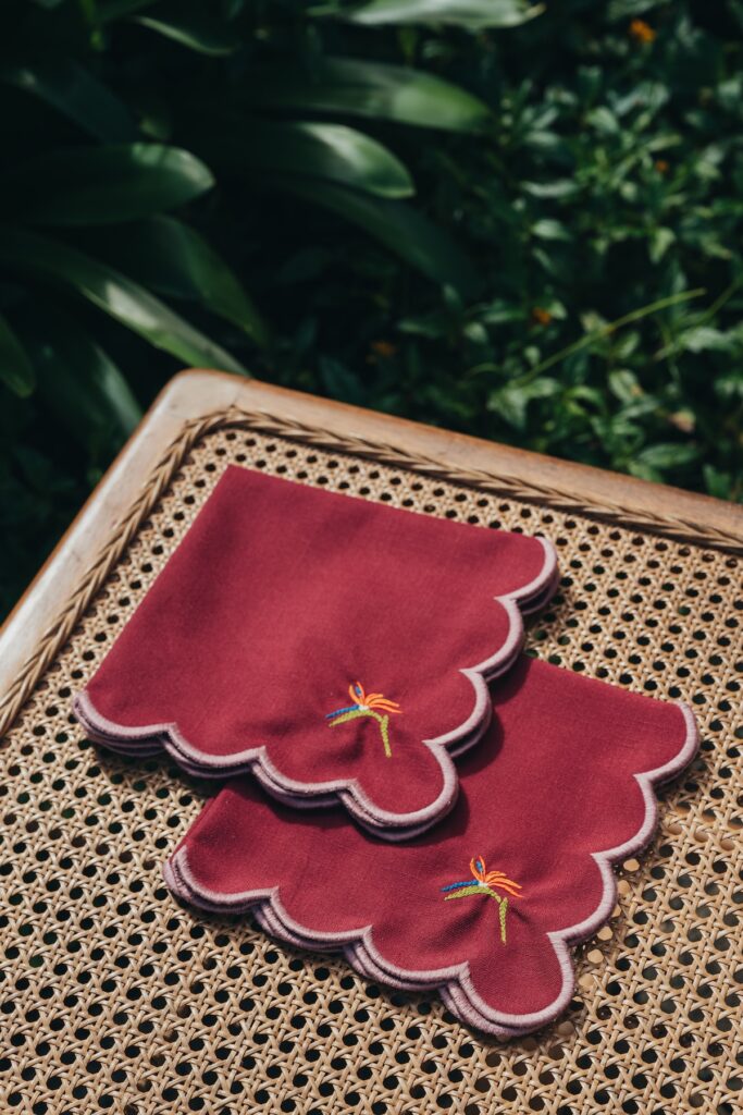 Sets de 2 Serviettes Brodées 