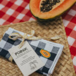 PIKNIK - set de 2 serviettes de table bleues
