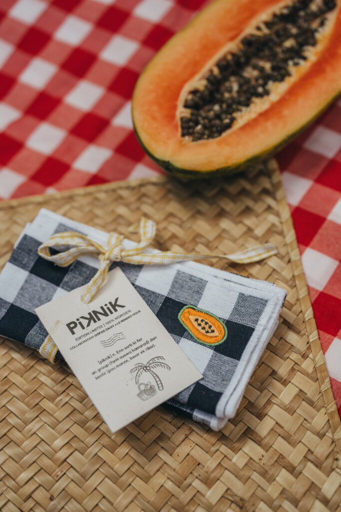 PIKNIK - set de 2 serviettes de table bleues