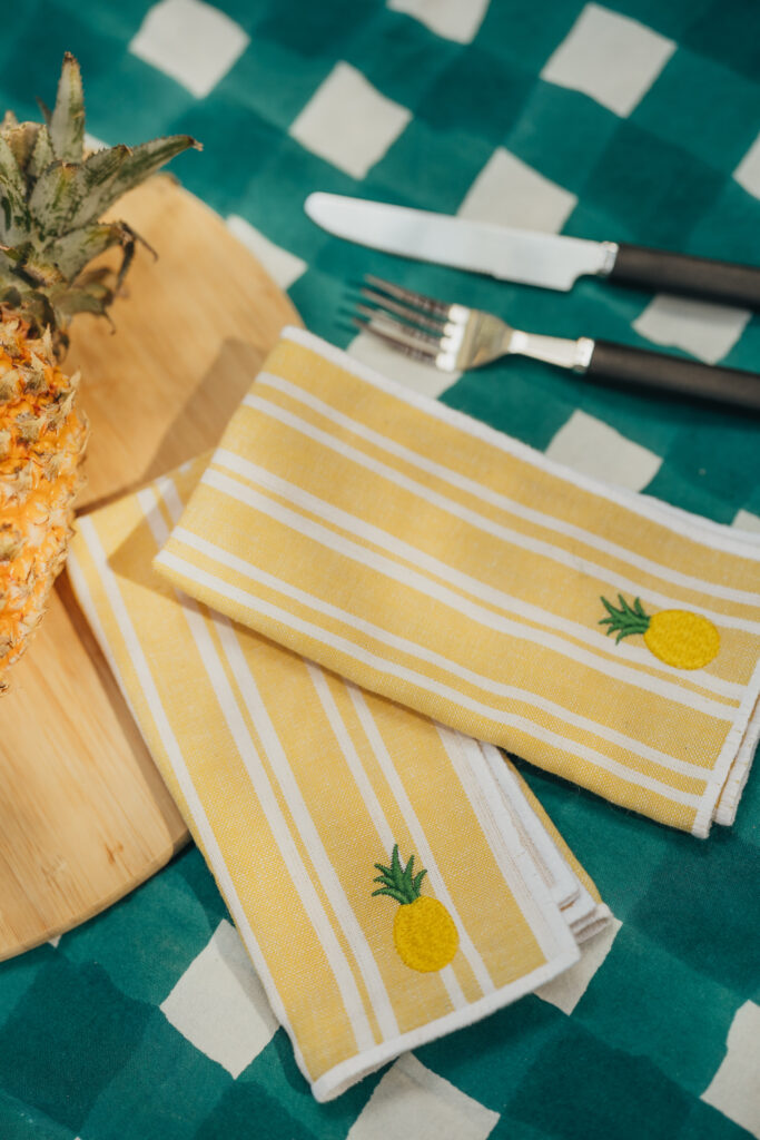 PIKNIK - set de 2 serviettes de table jaunes