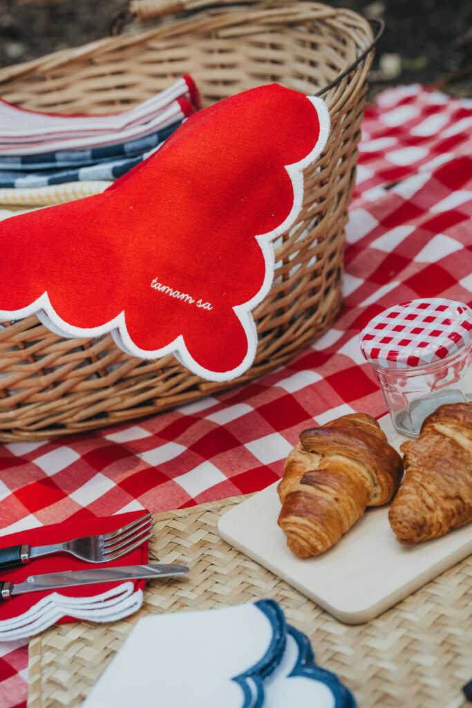 PIKNIK - set de 2 serviettes de table rouges