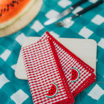 PIKNIK - set de 2 serviettes de table rouges
