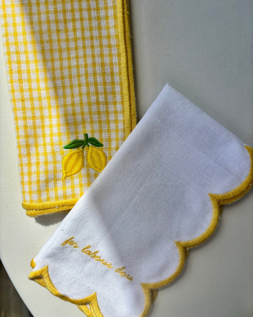 PIKNIK - set de 4 serviettes de table jaunes