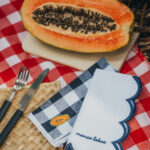 PIKNIK - set de 4 serviettes de table bleues