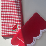 PIKNIK - set de 4 serviettes de table rouges